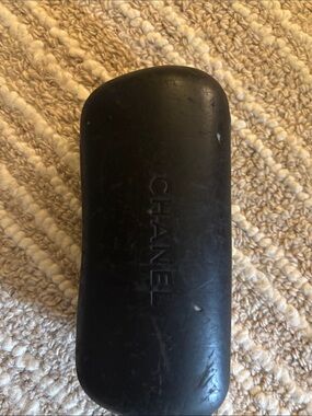 CHANEL Black Embossed Logo Hard Sunglass Case